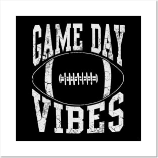 Game Day Vibes Football Retro Fade Posters and Art